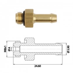 Штуцер калиброванный с уплотнительным кольцом 2,1 mm -  M 8 x 1