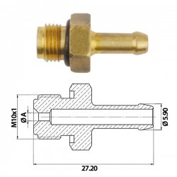 Штуцер калиброванный с уплотнительным кольцом 2,1 mm -  M 10 x 1
