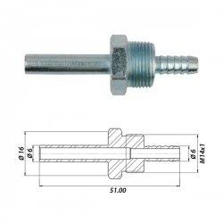 Штуцер для термопластиковой трубки ?6-M14x1-?6