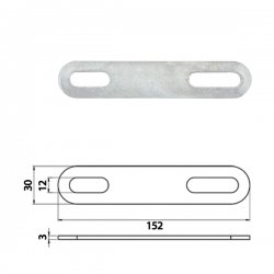 Кронштейн стальной  152 x 30 x 3,00 mm