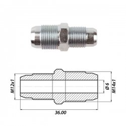 Соединитель метал  M14x1 / M12x1