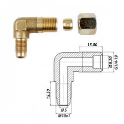 Уголок  90° M10x1 / G1/4-19