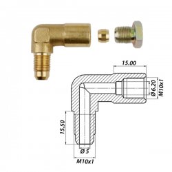 Уголок  90° M10x1 / M10x1