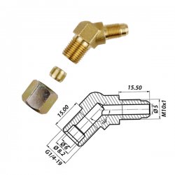 Уголок  135° M10x1 / G1/4-19